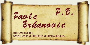 Pavle Brkanović vizit kartica